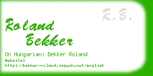 roland bekker business card